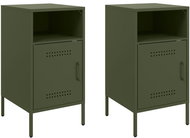 Shumee noční stolky 2 ks, olivově zelené 36 × 39 × 68 cm ocel - Night Stand