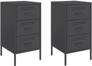 Shumee noční stolky 2 ks, černé 36 × 39 × 68 cm ocel válcovaná za studena, 843079 - Night Stand