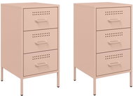 Shumee noční stolky 2 ks, růžové 36 × 39 × 68 cm ocel válcovaná za studena - Night Stand