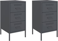 Shumee bedside tables 2 pcs, anthracite 36 × 39 × 68 cm steel, 843083 - Night Stand