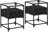 Shumee noční stolky 2 ks, černé 40 × 40 × 55 cm kompozitní dřevo - Night Stand