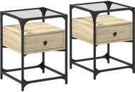 Shumee noční stolky 2 ks, dub sonoma 40 × 40 × 55 cm kompozitní dřevo - Night Stand
