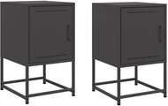 Shumee noční stolky 2 ks, černé 36 × 39 × 60,5 cm ocel - Night Stand