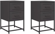 Shumee noční stolky 2 ks, černé 36 × 39 × 60,5 cm ocel, 846459 - Night Stand
