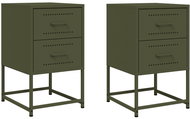 Shumee noční stolky 2 ks, olivově zelené 36 × 39 × 60,5 cm ocel, 846467 - Night Stand