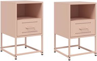 Shumee noční stolky 2 ks, růžové 36 × 39 × 60,5 cm ocel, 846557 - Night Stand