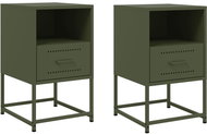 Shumee noční stolky 2 ks, olivově zelené 36 × 39 × 60,5 cm ocel - Night Stand