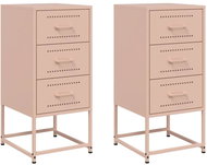 Shumee noční stolky 2 ks, růžové 36 × 39 × 78 cm ocel - Night Stand