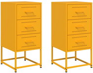 Shumee noční stolky 2 ks, hořčicově žluté 36 × 39 × 78 cm ocel - Night Stand