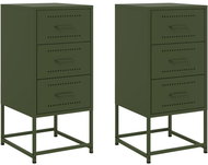 Shumee noční stolky 2 ks, olivově zelené 36 × 39 × 78 cm ocel, 846587 - Night Stand