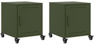 Shumee noční stolky 2 ks, olivově zelené 36 × 39 × 43,5 cm ocel, 846623 - Night Stand