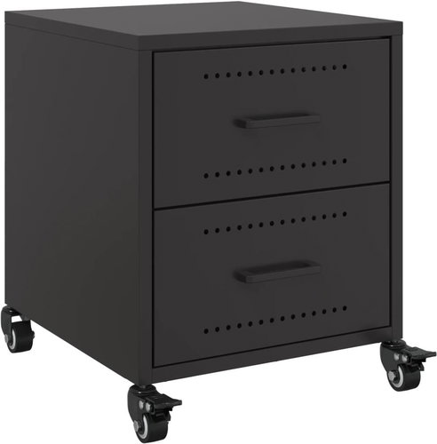 Shumee noční stolek černý 36 × 39 × 43,5 cm ocel, 846626 - Night Stand - Main image