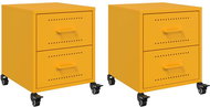 Shumee noční stolky 2 ks, hořčicově žluté 36 × 39 × 43,5 cm ocel - Night Stand