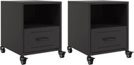 Shumee noční stolky 2 ks, černé 36 × 39 × 43,5 cm ocel, 846705 - Night Stand