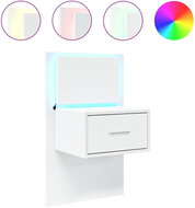 Shumee nástěnný noční stolek s LED osvětlením bílý, 848157 - Night Stand