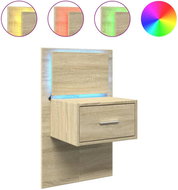 Shumee nástěnný noční stolek s LED osvětlením dub sonoma, 848161 - Night Stand