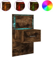 Shumee nástěnný noční stolek s LED osvětlením kouřový dub, 848165 - Night Stand