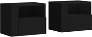 Shumee nástěnné noční stolky 2 ks, černé 45 × 30 × 35 cm - Night Stand
