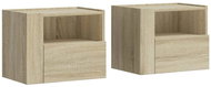 Shumee nástěnné noční stolky 2 ks, dub sonoma 45 × 30 × 35 cm - Night Stand