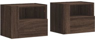 Shumee nástěnné noční stolky 2 ks, hnědý dub 40 × 30 × 35 cm, 848324 - Night Stand