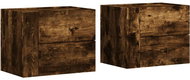 Shumee nástěnné noční stolky 2 ks, hnědý dub 45 × 30 × 35 cm, 848334 - Night Stand