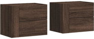 Shumee nástěnné noční stolky 2 ks, hnědý dub 40 × 30 × 35 cm - Night Stand