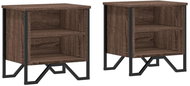 Shumee noční stolky hnědý dub 2 ks, 40 × 30 × 40 cm kompozitní dřevo - Night Stand
