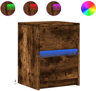Shumee noční stolky s LED osvětlením 2 ks, kouřový dub kompozitní dřevo, 852042 - Night Stand