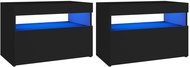 Shumee noční stolky LED osvětlení 2 ks, černé 60 × 35 × 40 kompozitní dřevo - Night Stand