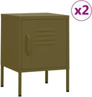 Shumee noční stolky 2 ks, olivově zelené 35 × 35 × 51 cm ocel, 3095205 - Night Stand