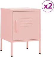 Shumee noční stolky 2 ks, růžová 35 × 35 × 51 cm ocel - Night Stand