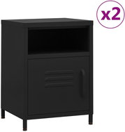 Shumee noční stolky 2 ks, černá 35 × 35 × 51 cm ocel, 3095221 - Night Stand