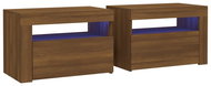 Shumee noční stolky 2 ks, s LED osvětlením hnědý dub 60 × 35 × 40 cm - Night Stand