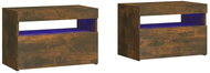 Shumee noční stolky 2 ks, s LED osvětlením kouřový dub 60 × 35 × 40 cm - Night Stand