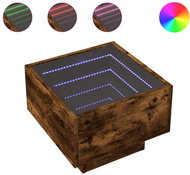 Shumee bedside table with Infinity LED smoked oak 40 × 40 × 30 cm - Night Stand