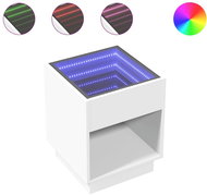 Shumee noční stolek s Infinity LED bílý 40 × 40 × 50 cm - Night Stand