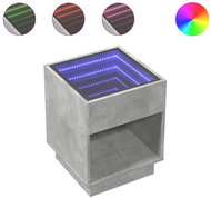 Shumee bedside table with Infinity LED concrete grey 40 × 40 × 50 cm - Night Stand