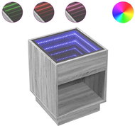 Shumee noční stolek s Infinity LED šedý sonoma 40 × 40 × 50 cm - Night Stand