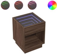 Shumee noční stolek s Infinity LED hnědý dub 40 × 40 × 50 cm - Night Stand