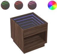 Shumee noční stolek s Infinity LED hnědý dub 50 × 50 × 50 cm - Night Stand
