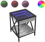 Shumee noční stolek s Infinity LED šedý sonoma 40 × 40 × 49 cm - Night Stand