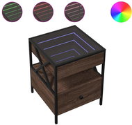 Shumee noční stolek s Infinity LED hnědý dub 40 × 40 × 51 cm, 3284105 - Night Stand