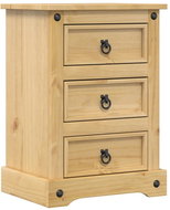 Shumee noční stolek Corona 45 × 35 × 64 cm, masivní borové dřevo, 4005656 - Night Stand