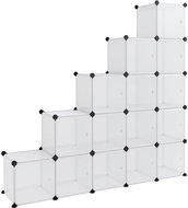 Shumee úložný organizér s 15 kostkami s dvířky průhledný PP - Wardrobe Organiser
