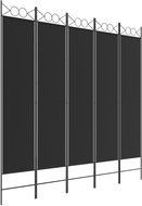 Shumee Pětidílný černý 200 × 200 cm textil - Paraván