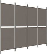 Shumee Čtyřdílný antracitový 200 × 220 cm textil - Paraván