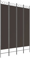 Shumee Čtyřdílný hnědý 160 × 220 cm textil - Paraván