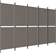 Shumee Pětidílný antracitový 250 × 220 cm textil - Paraván