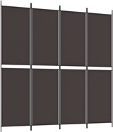 Shumee Čtyřdílný hnědý 200 × 200 cm textil - Paraván