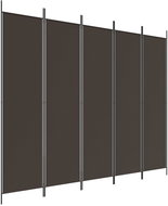 Shumee Pětidílný hnědý 250 × 200 cm textil - Paraván